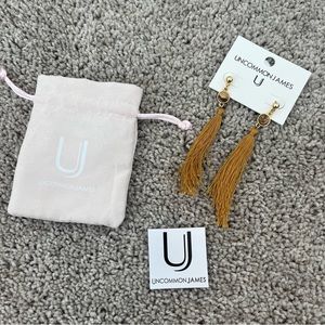 NWT Gold tassel post earrings by Uncommon James
